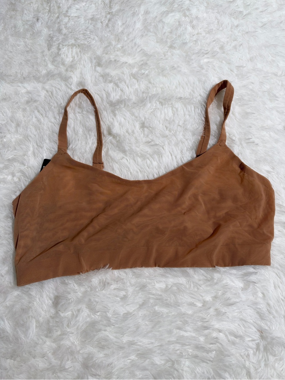 NWT SKIMS 4X Bra Bralette Mesh Ochre Brown Sienna Thin Bras